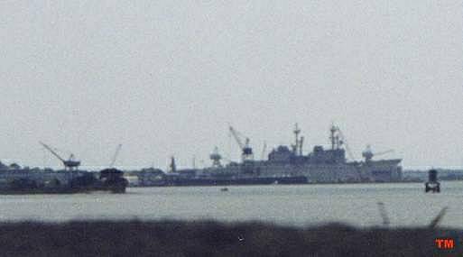 USS SPRUANCE aboard the floating drydock SUSTAIN.