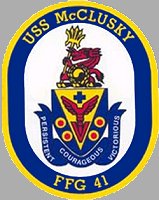 Old United States Navy Ship Metal Tampion Plaque Badge Crest USS McClusky 